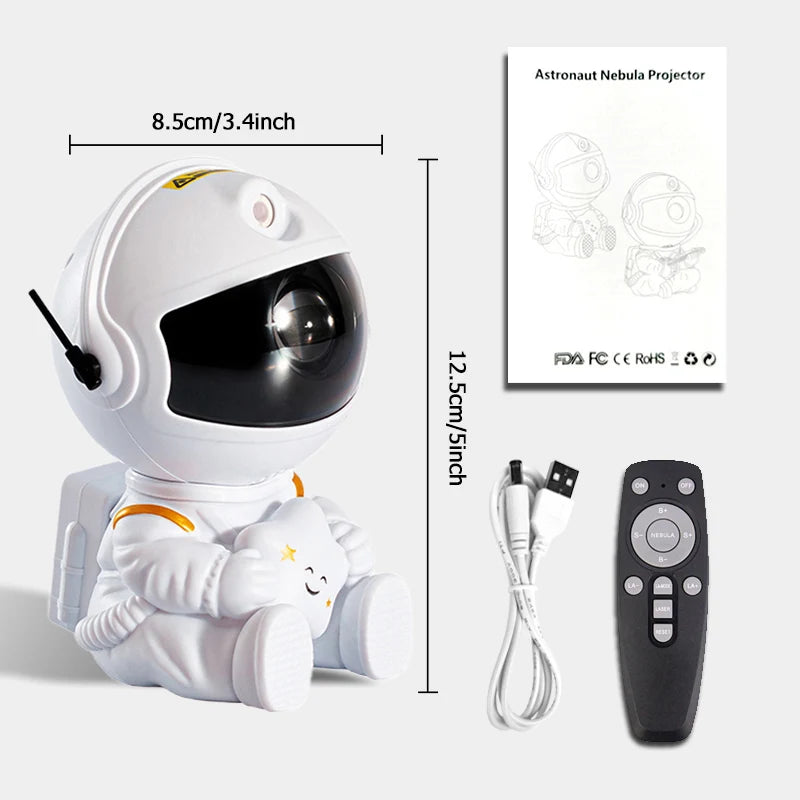 LumiNova Galaxy Projector – LED Night Light & Starry Sky Projector with Astronaut Design