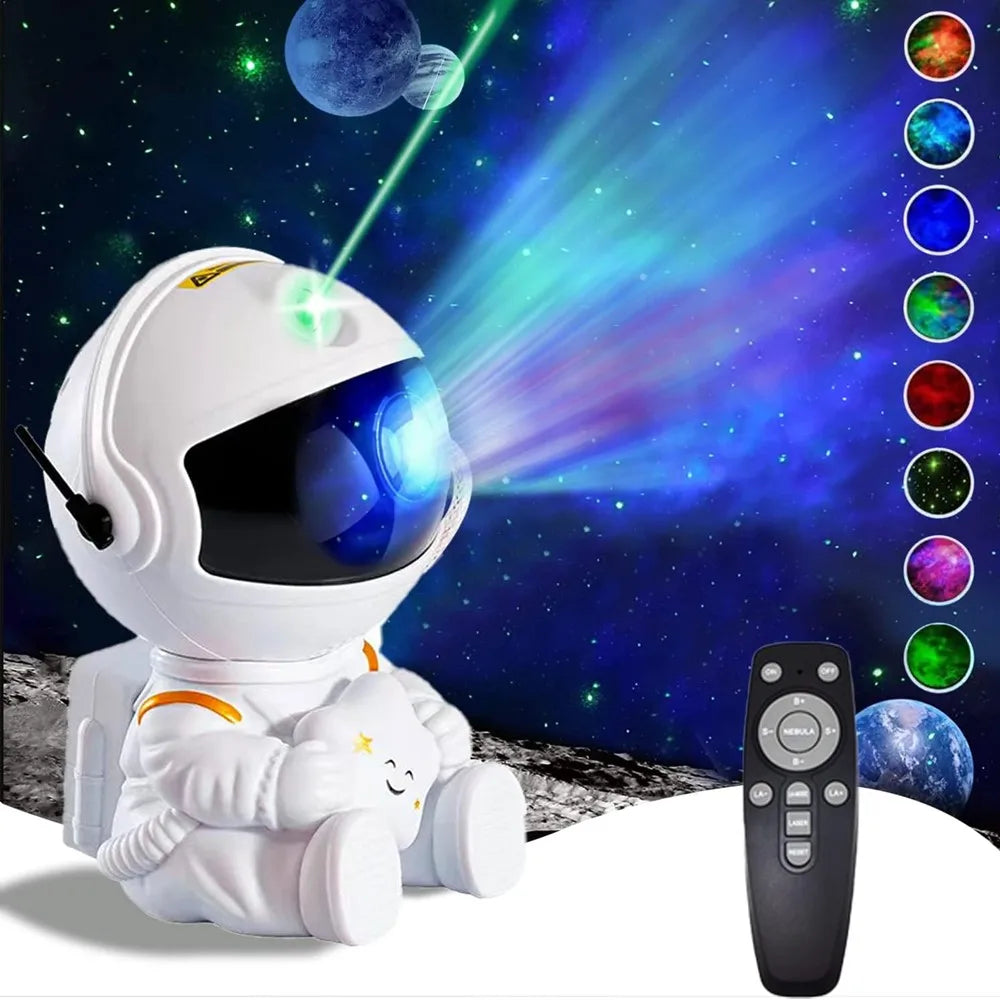 LumiNova Galaxy Projector – LED Night Light & Starry Sky Projector with Astronaut Design