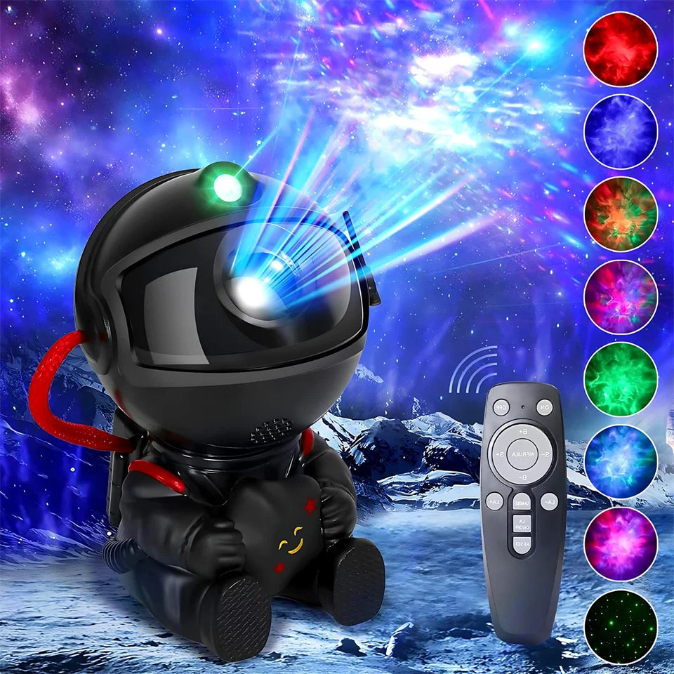 LumiNova Galaxy Projector – LED Night Light & Starry Sky Projector with Astronaut Design