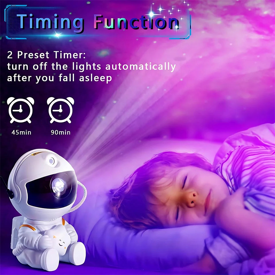 LumiNova Galaxy Projector – LED Night Light & Starry Sky Projector with Astronaut Design