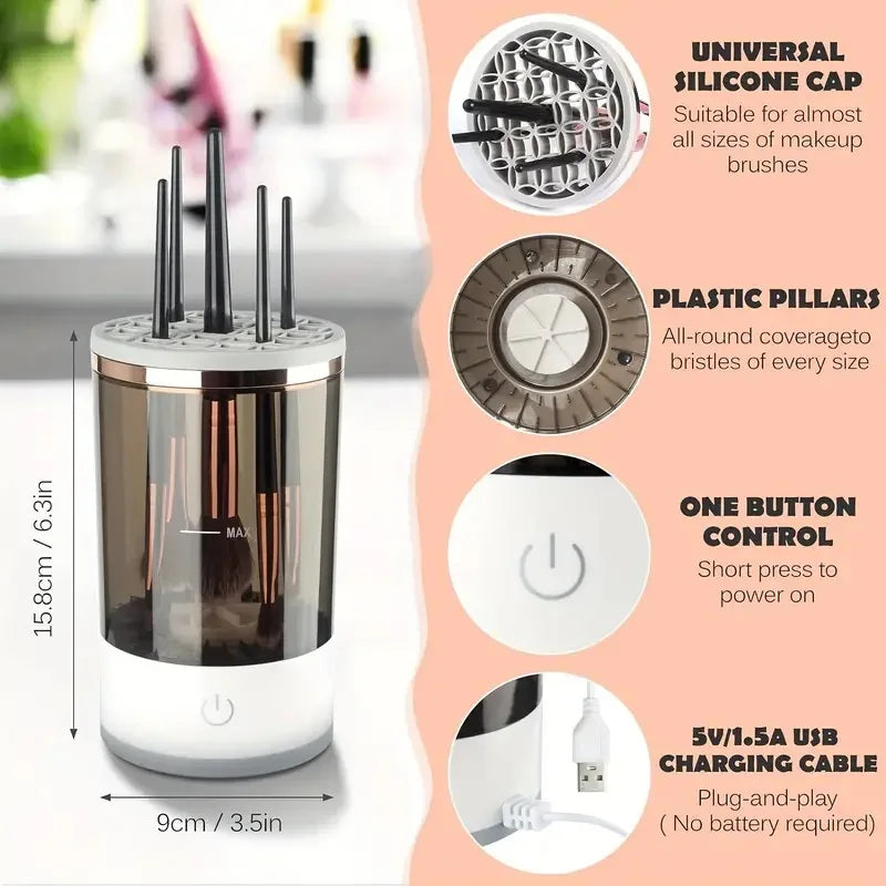 GlowClean – Automatic Electric Makeup Brush Cleaner for Effortless, Deep Cleaning