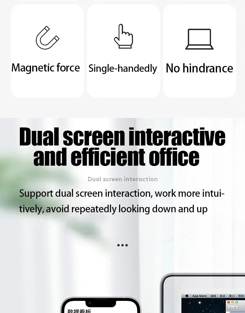 MagFold Duo – Magnetic Laptop Phone Holder for Dual-Screen Efficiency