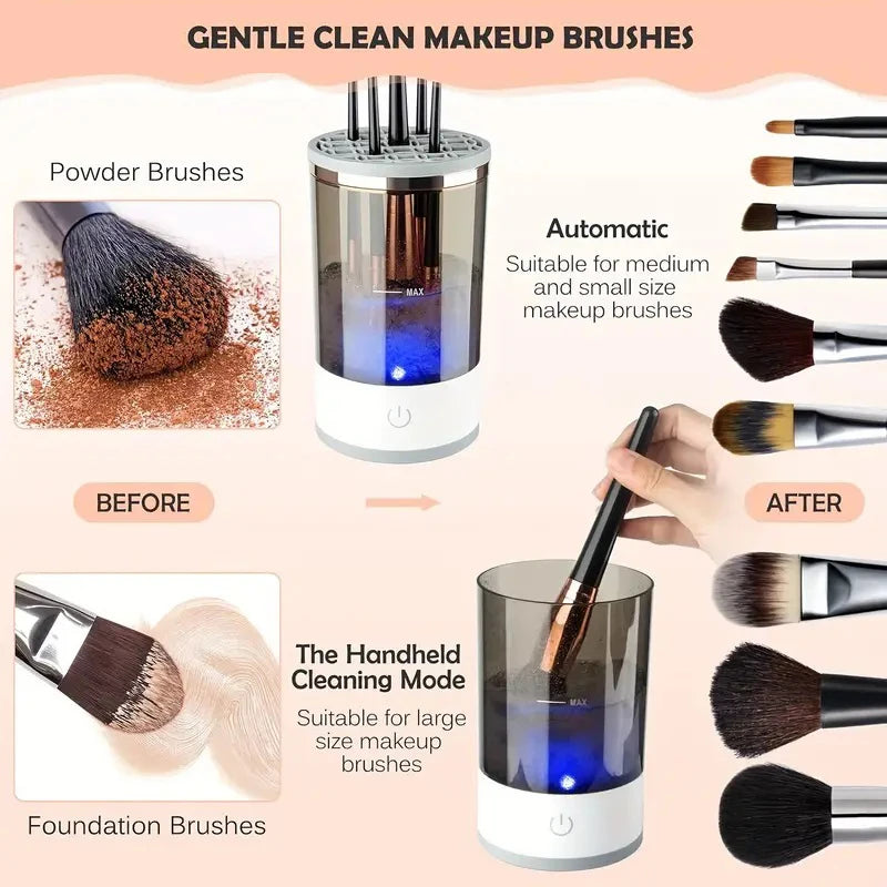 GlowClean – Automatic Electric Makeup Brush Cleaner for Effortless, Deep Cleaning