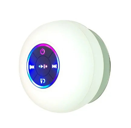 AcquaBeat – Waterproof LED Bluetooth Speaker with Suction Cup for Shower & Outdoor Use