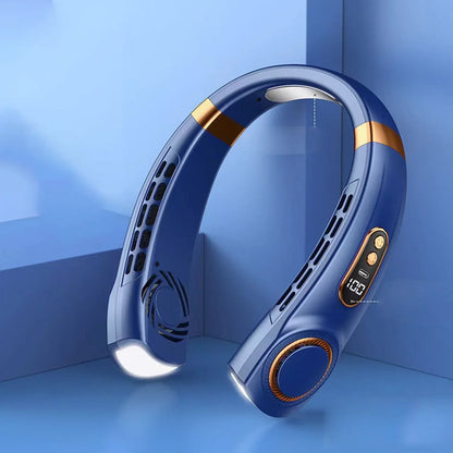 AirNest – Portable Neck Fan with Bladeless Cooling, LED Lights &amp; USB Rechargeable Battery (4000 mAh)
