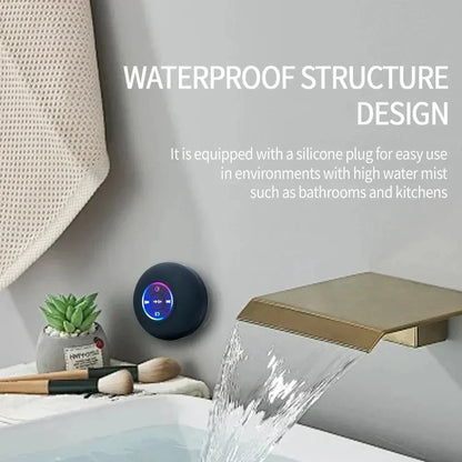 AcquaBeat – Waterproof LED Bluetooth Speaker with Suction Cup for Shower & Outdoor Use